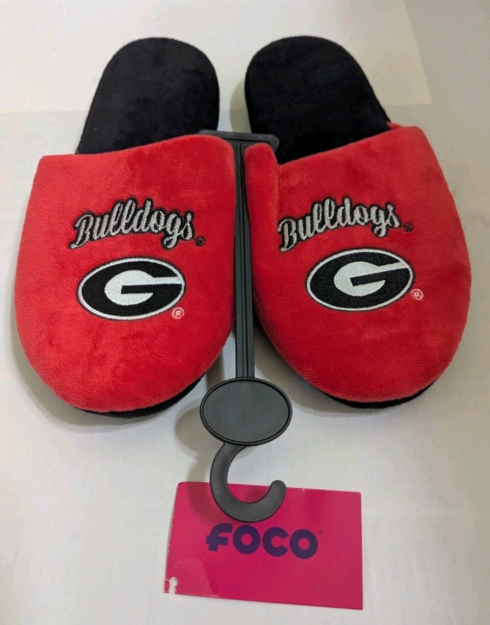 FOCO NCAA Women's Georgia Bulldogs Big Logo Embroidery Embroidered Slippers L 9